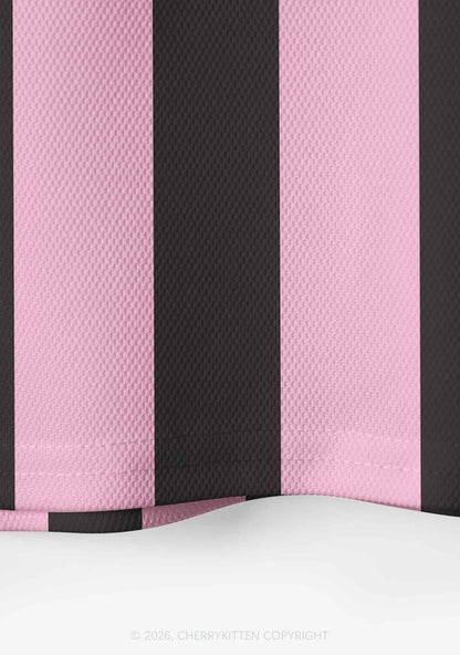Pink Stripes She Them Txtties Pride Y2K Crop Sport Jersey Shirts Cherrykitten