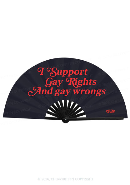 Support Gay Rights Pride Y2K Rave Hand Fan Cherrykitten