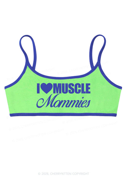 I Love Muscle Mommies Y2K Super Crop Cami Cherrykitten