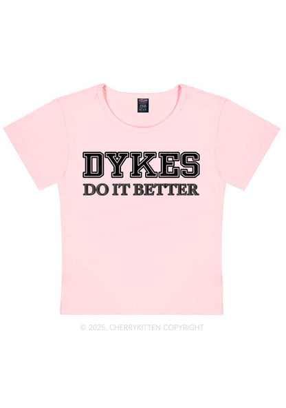 Dykes Do It Better Pride Y2K Baby Tee Cherrykitten