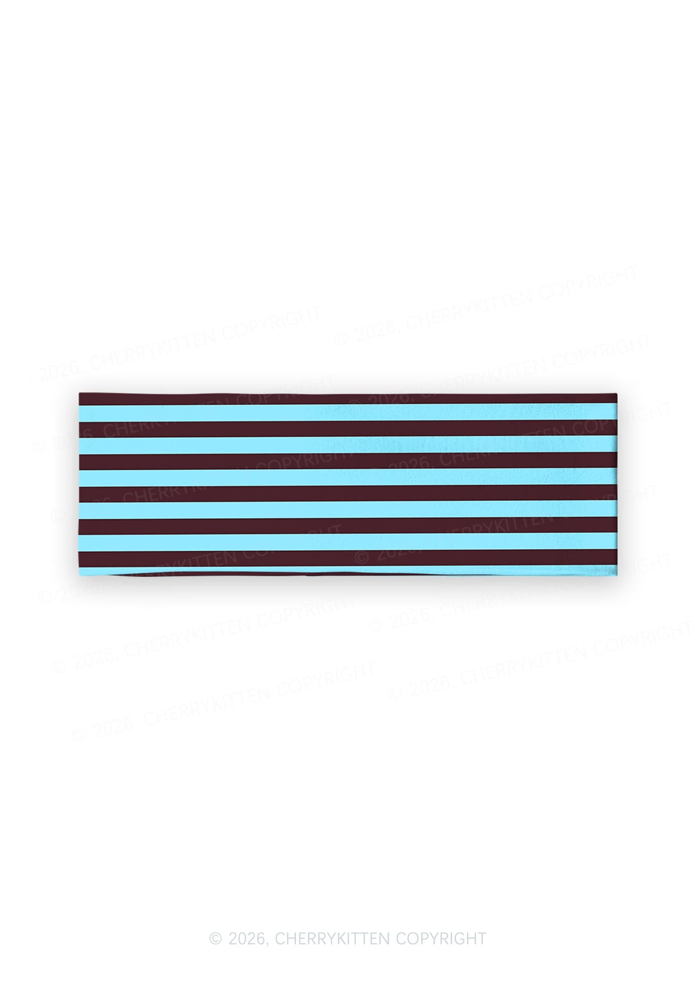 Blue Brown Stripes Y2K Print Headband Cherrykitten