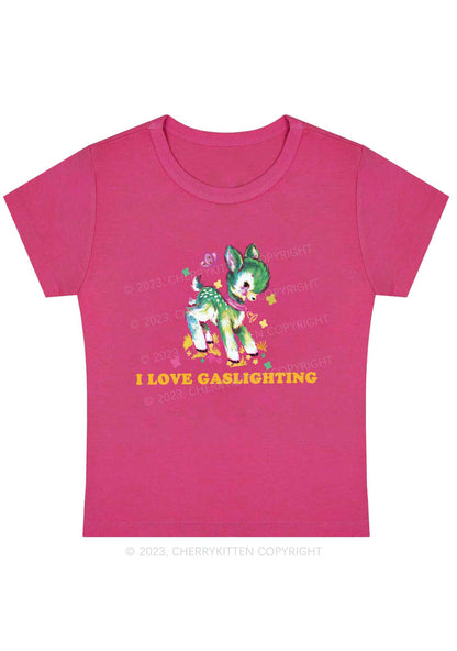 Curvy I Love Gaslighting Y2K Baby Tee Cherrykitten