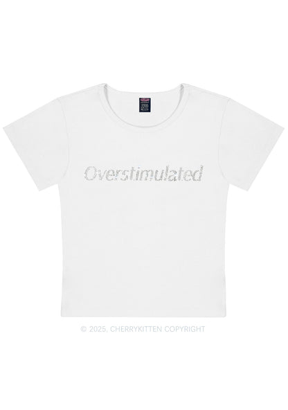 Rhinestone Overstimulated Y2K Baby Tee Cherrykitten