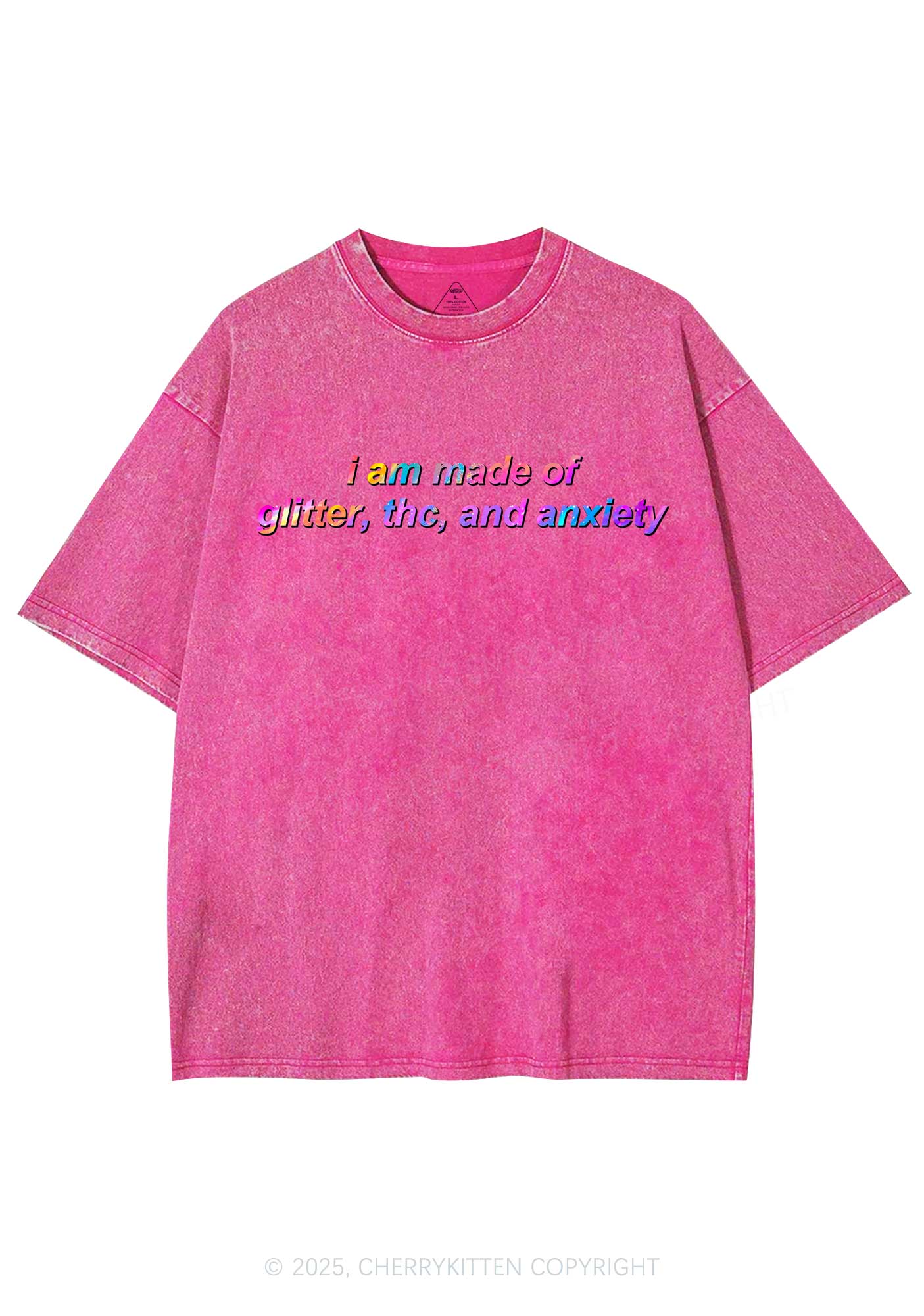 Made Of Glitter And Anxiety Y2K Shirts Washed Tee Cherrykitten