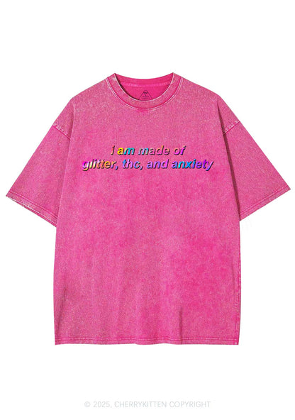Made Of Glitter And Anxiety Y2K Shirts Washed Tee Cherrykitten