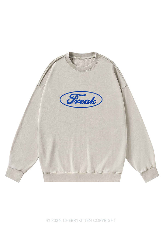 Oval Freak Y2K Washed Sweatshirts Cherrykitten