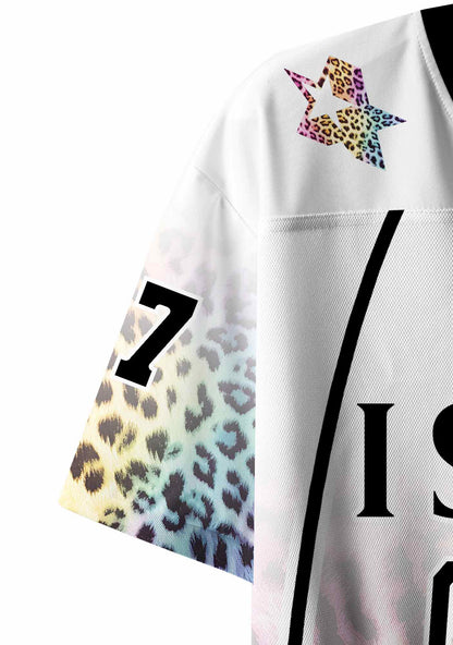 Rainbow Leopard Gay Thoughts Pride Y2K Crop Sport Jersey Shirts Cherrykitten