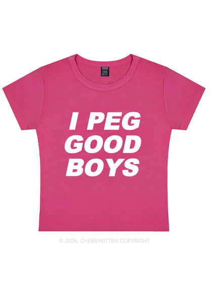 I Peg Good Boys Y2K Baby Tee Cherrykitten