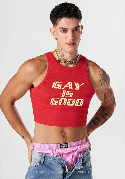 Gay Is Good Pride Y2K Crop Tank Top Cherrykitten