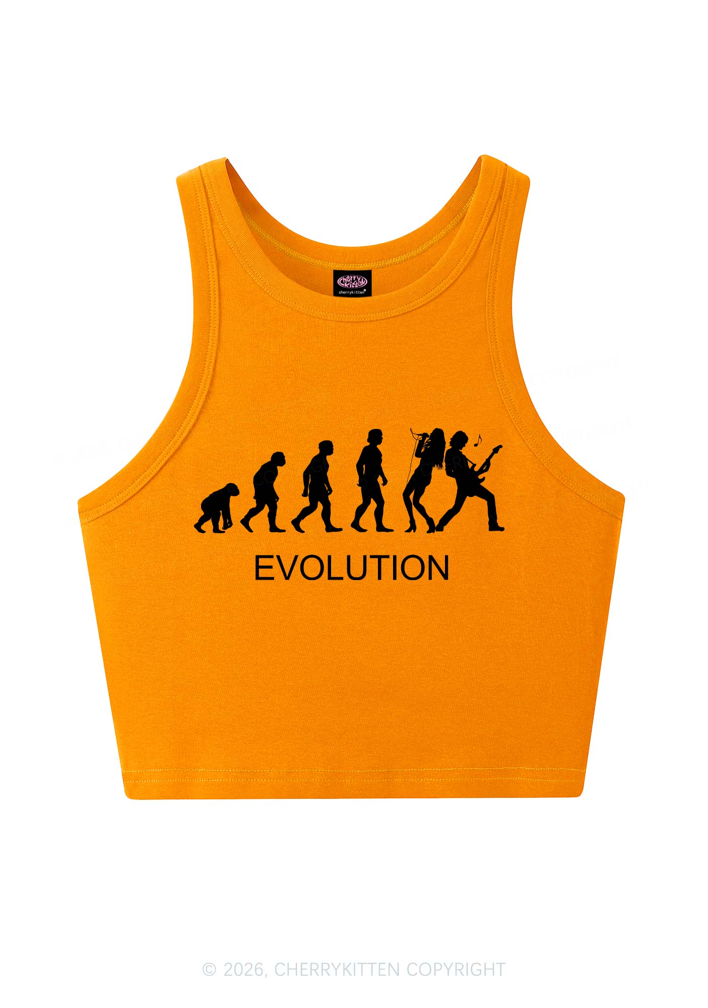 Evolution Rock Band Y2K Crop Tank Top Cherrykitten