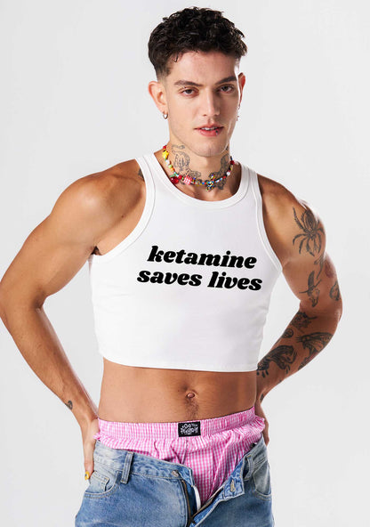 Kxxamine Saves Lives Y2K Crop Tank Top Cherrykitten