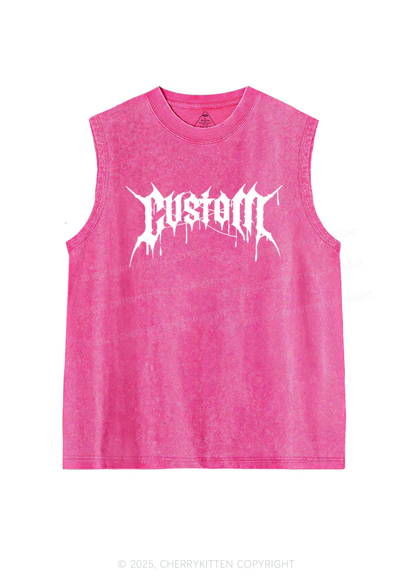 Custom Font Art Y2K Washed Muscle Tank Cherrykitten