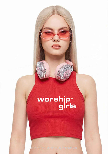 Worship Girls Pride Y2K Crop Tank Top Cherrykitten