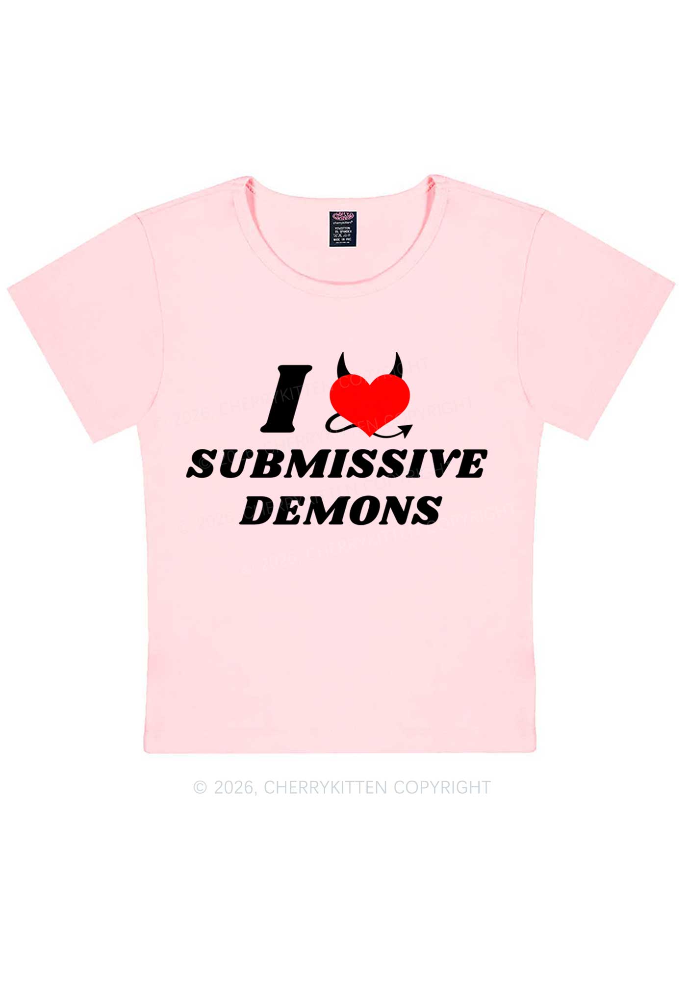Halloween I Love S Demons Y2K Baby Tee Cherrykitten