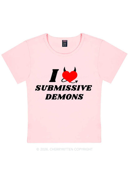 Halloween I Love S Demons Y2K Baby Tee Cherrykitten