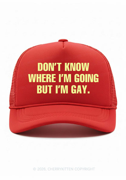 But Im Gay Pride Y2K Trucker Hat Cherrykitten