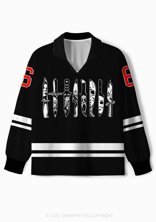 Custom Halloween Ghost Knife Y2K Long Sleeve Sport Jersey Shirts Cherrykitten