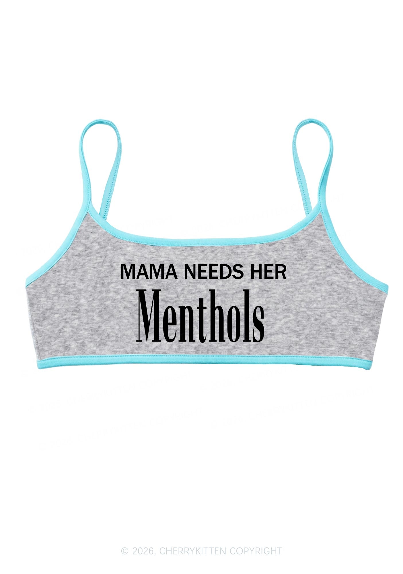 Mama Needs Her Menthols Y2K Super Crop Cami Cherrykitten