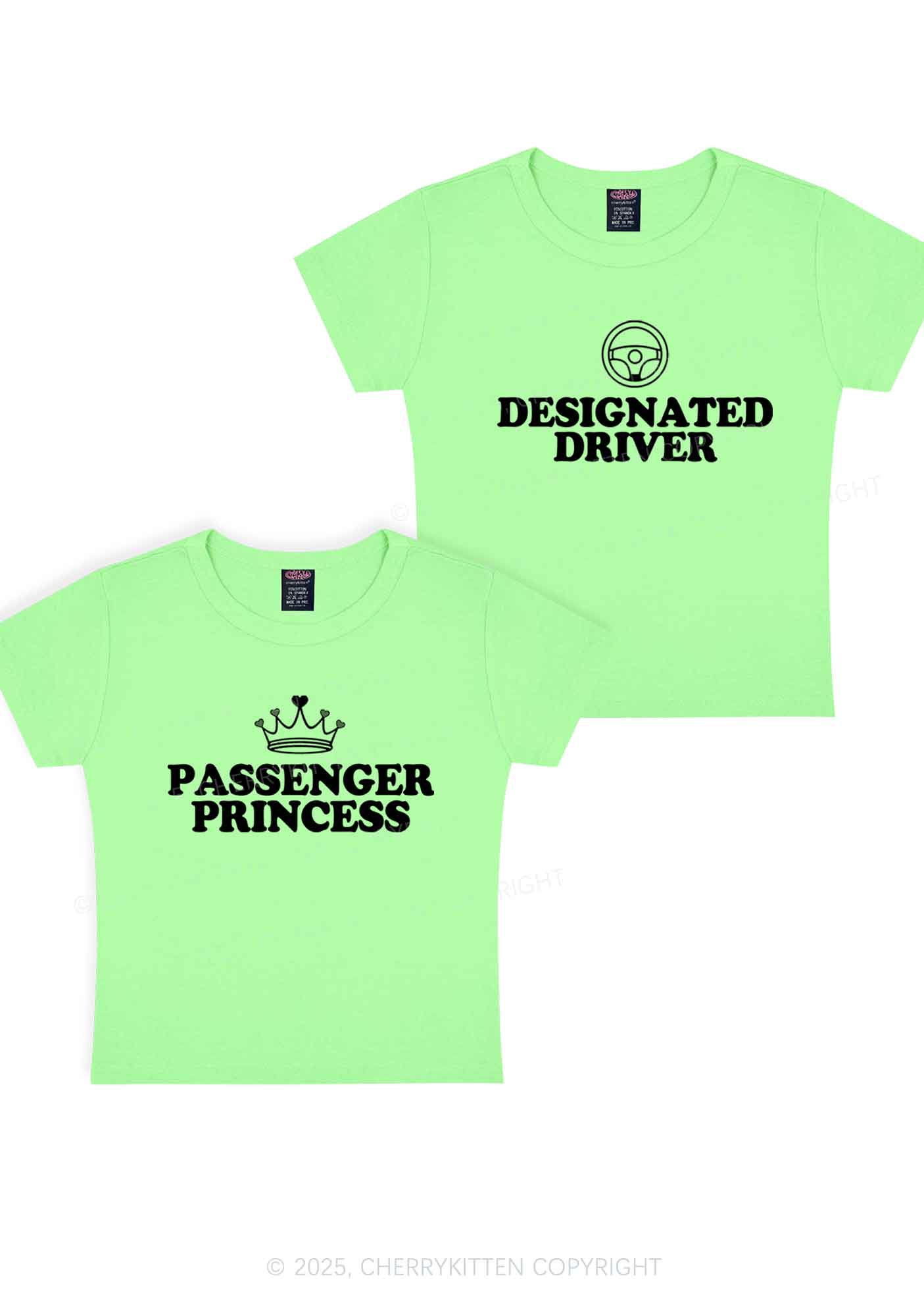 Passenger Princess Designated Driver Y2K Valentine's Day Baby Tee Cherrykitten