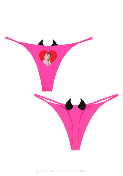 Custom Portrait Y2K Goth Angel Wings Bikini String Thong Cherrykitten