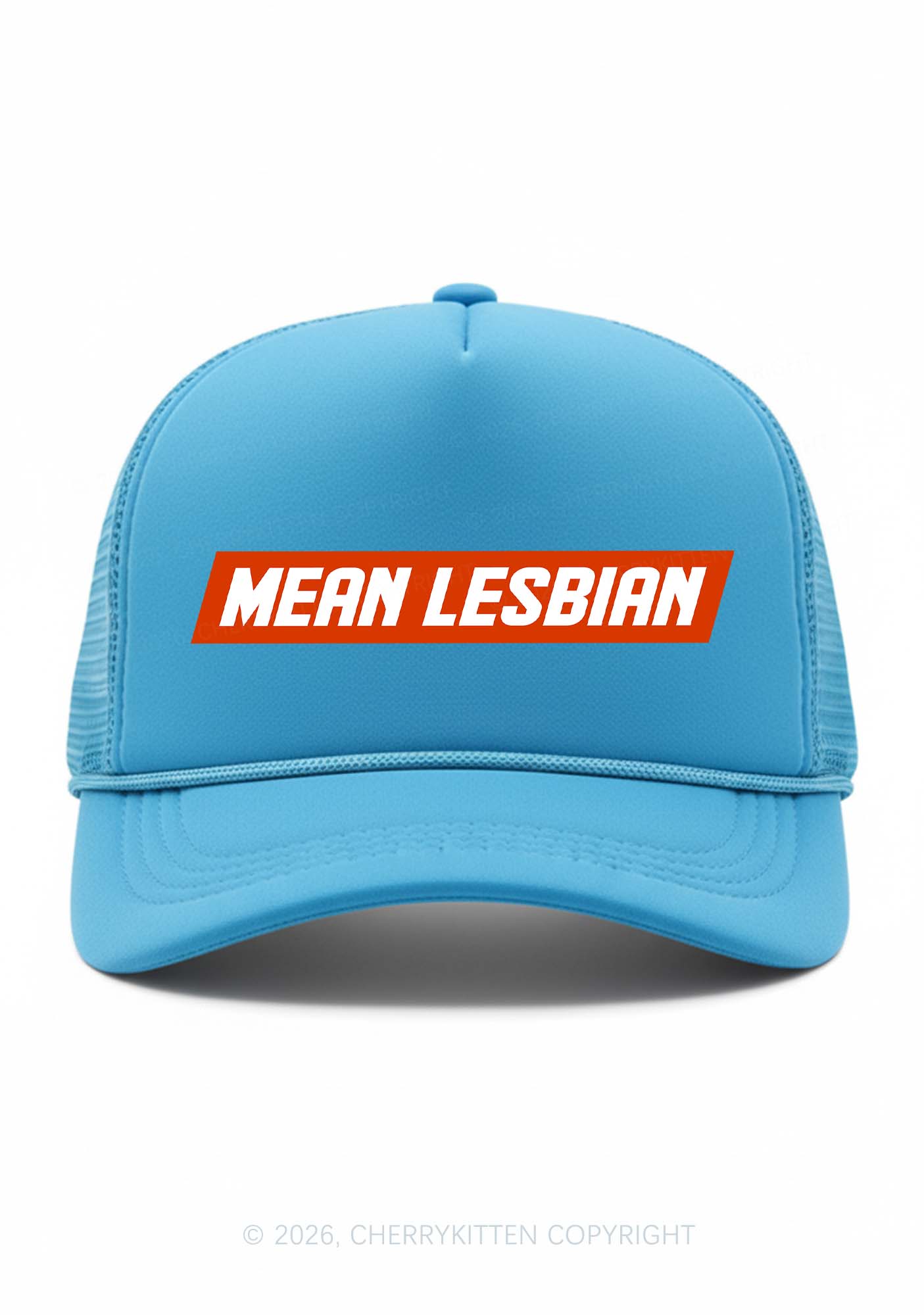 Mean Lesbian Pride Y2K Trucker Hat Cherrykitten