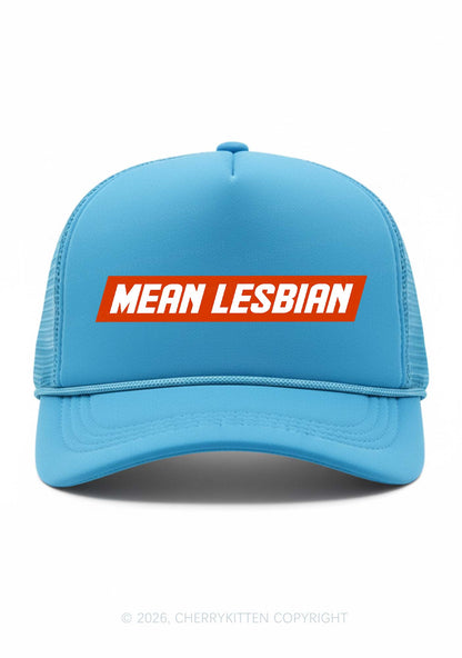 Mean Lesbian Pride Y2K Trucker Hat Cherrykitten