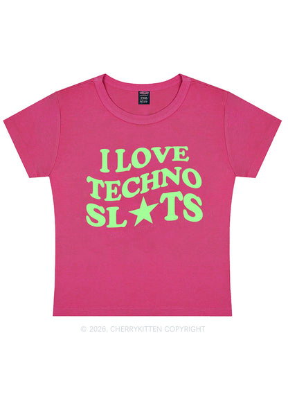 I Love Techno Slxts Y2K Baby Tee Cherrykitten
