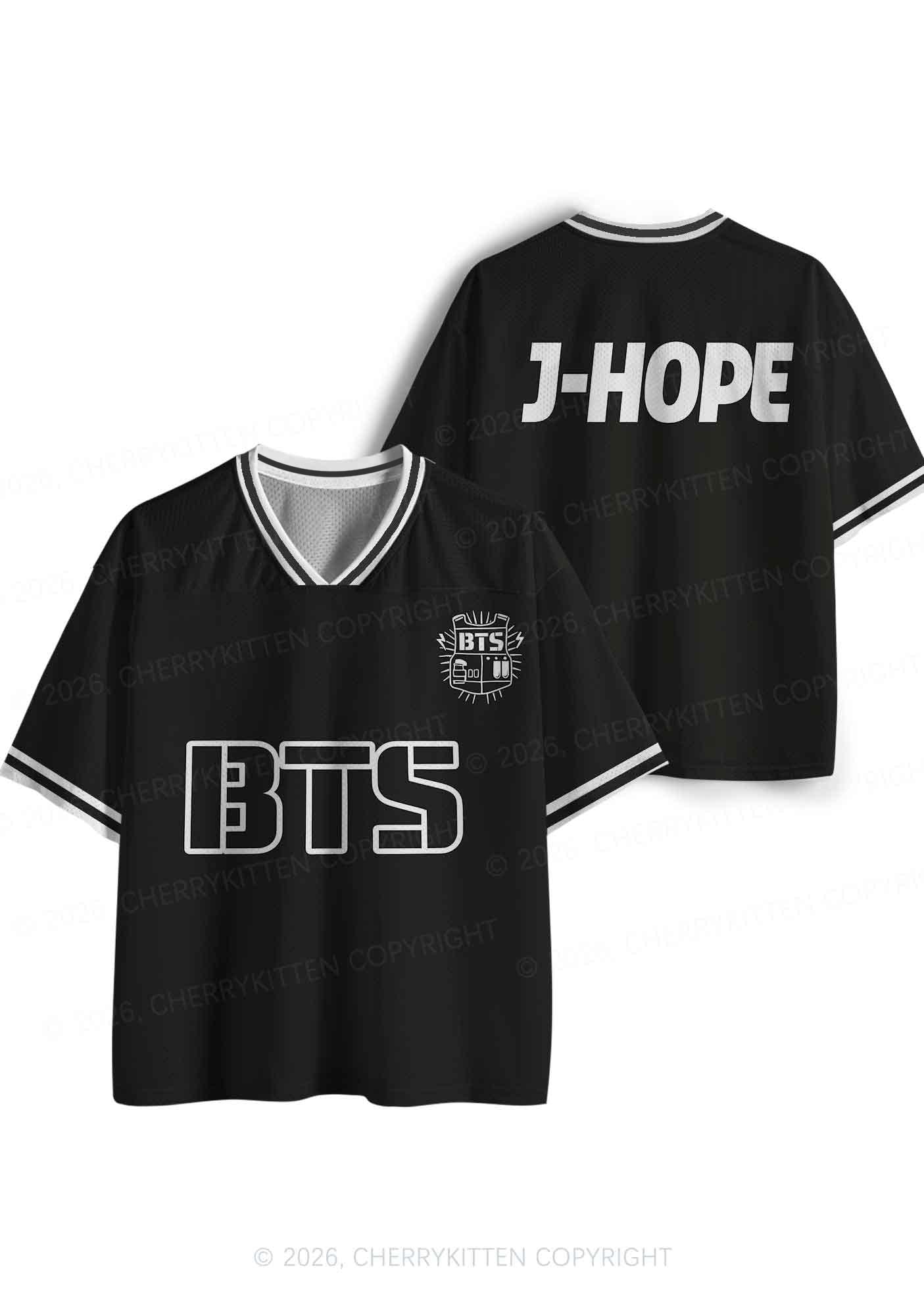 Black Kpop Members Y2K Sport Jersey Shirts Cherrykitten
