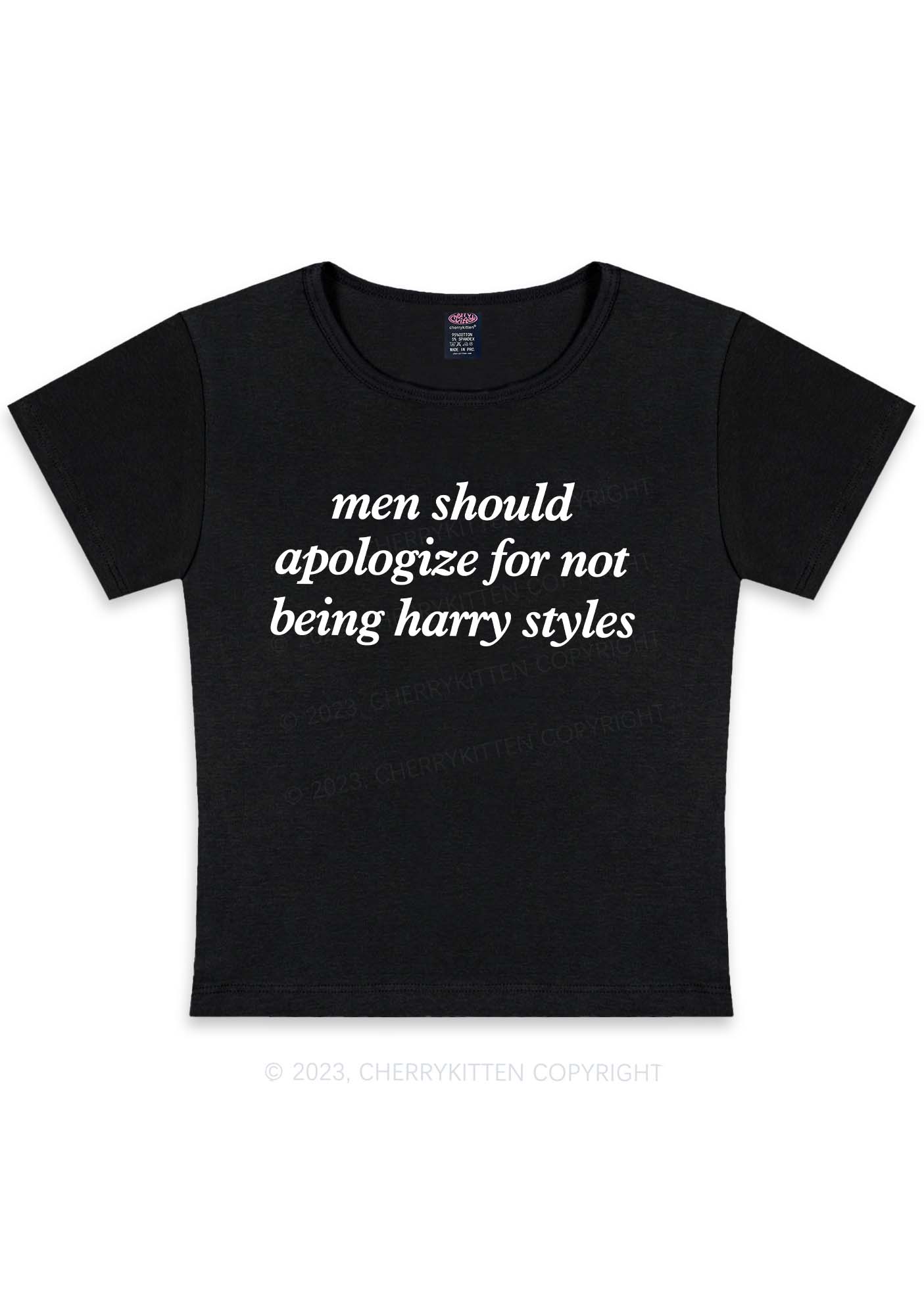 Men Should Apologize Y2K Baby Tee Cherrykitten