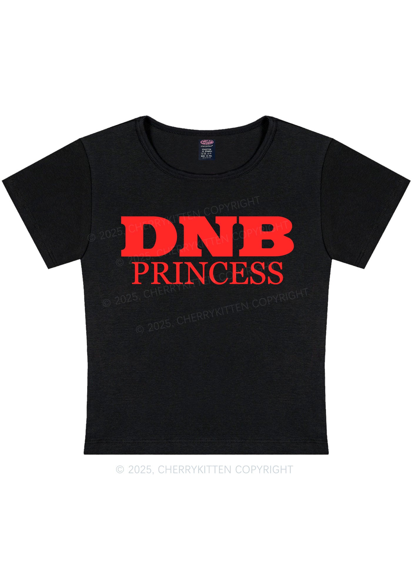 DNB Princess Y2K Baby Tee Cherrykitten