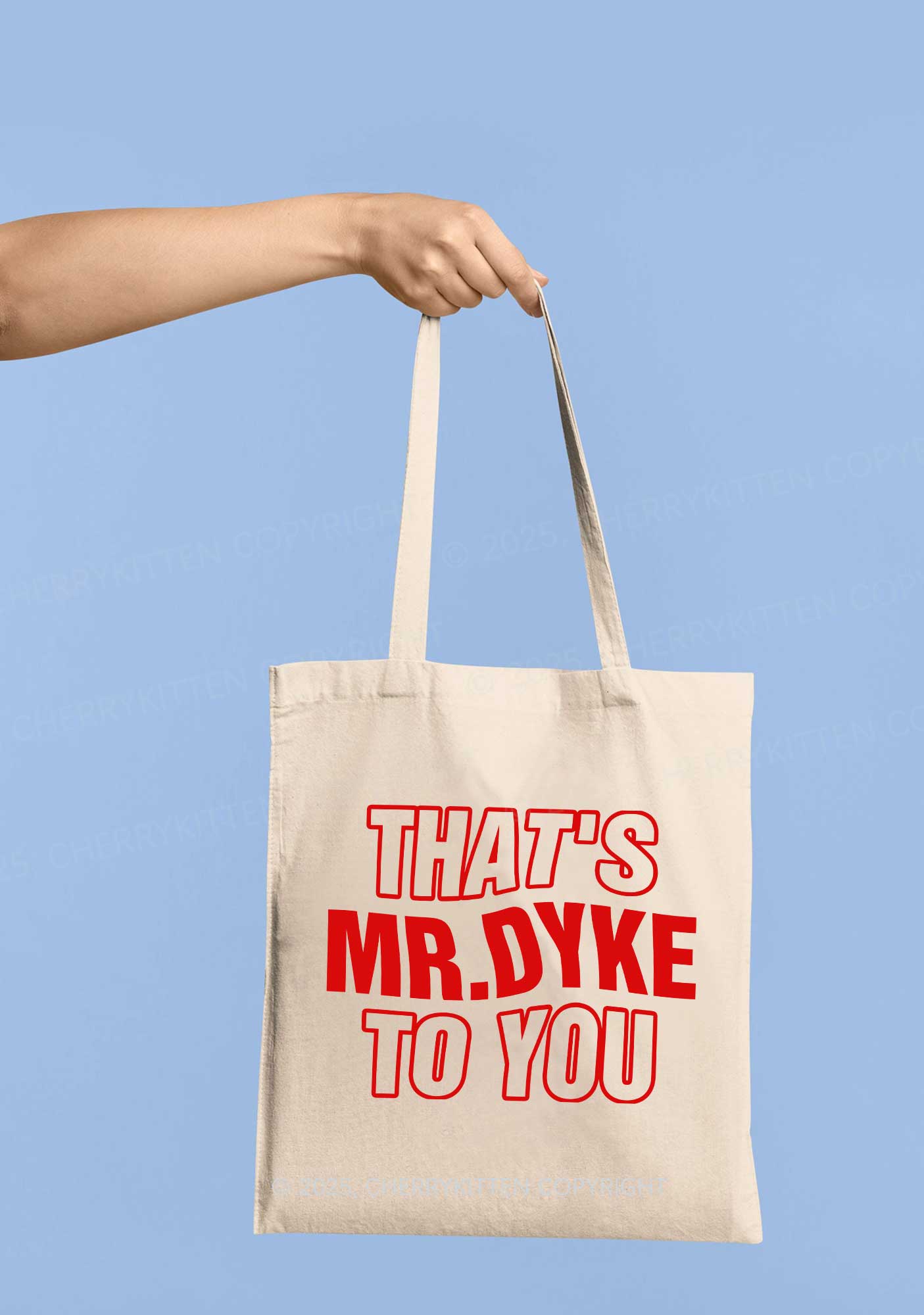 Thats Mr Dyke Pride Y2K Canvas Tote Bag Cherrykitten