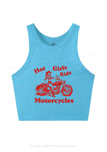 Hot Girls Ride Motorcycles Y2K Crop Tank Top Cherrykitten