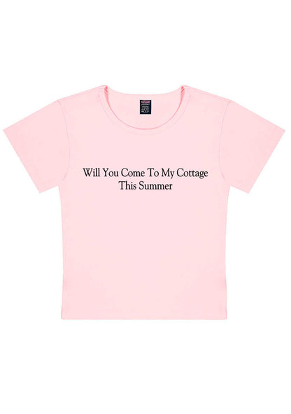Will You Come To My Cottage HR Y2K Baby Tee Cherrykitten
