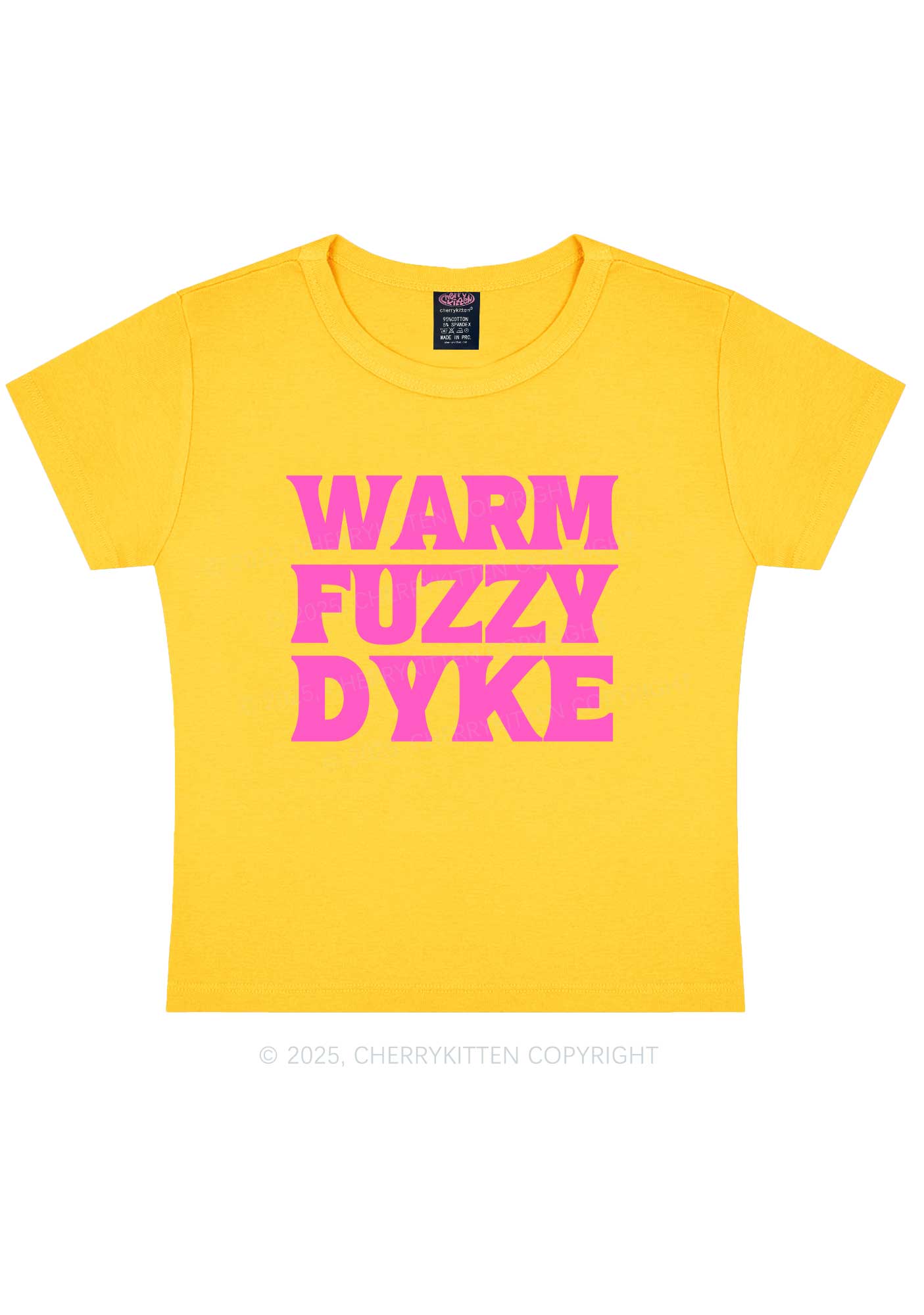 Warm Fuzzy Dyke Y2K Baby Tee Cherrykitten