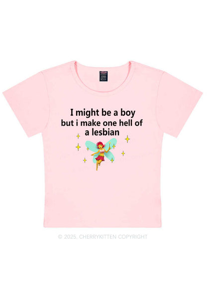 Make Hell Of Lesbian Y2K Baby Tee Cherrykitten