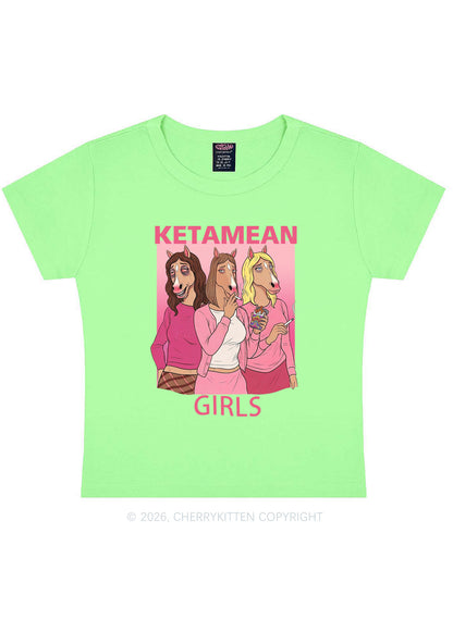 K Horse Girls Y2K Baby Tee Cherrykitten