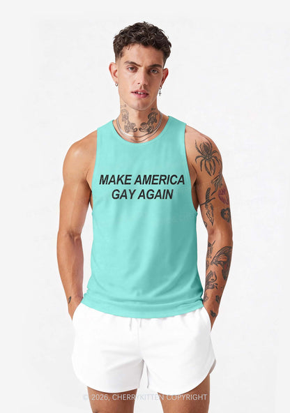 Make America Gay Again Pride Y2K Men Racerback Tank Top Cherrykitten
