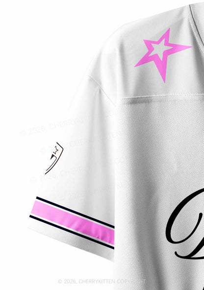 White Bisexual Princess Pride Y2K Crop Sport Jersey Shirts Cherrykitten
