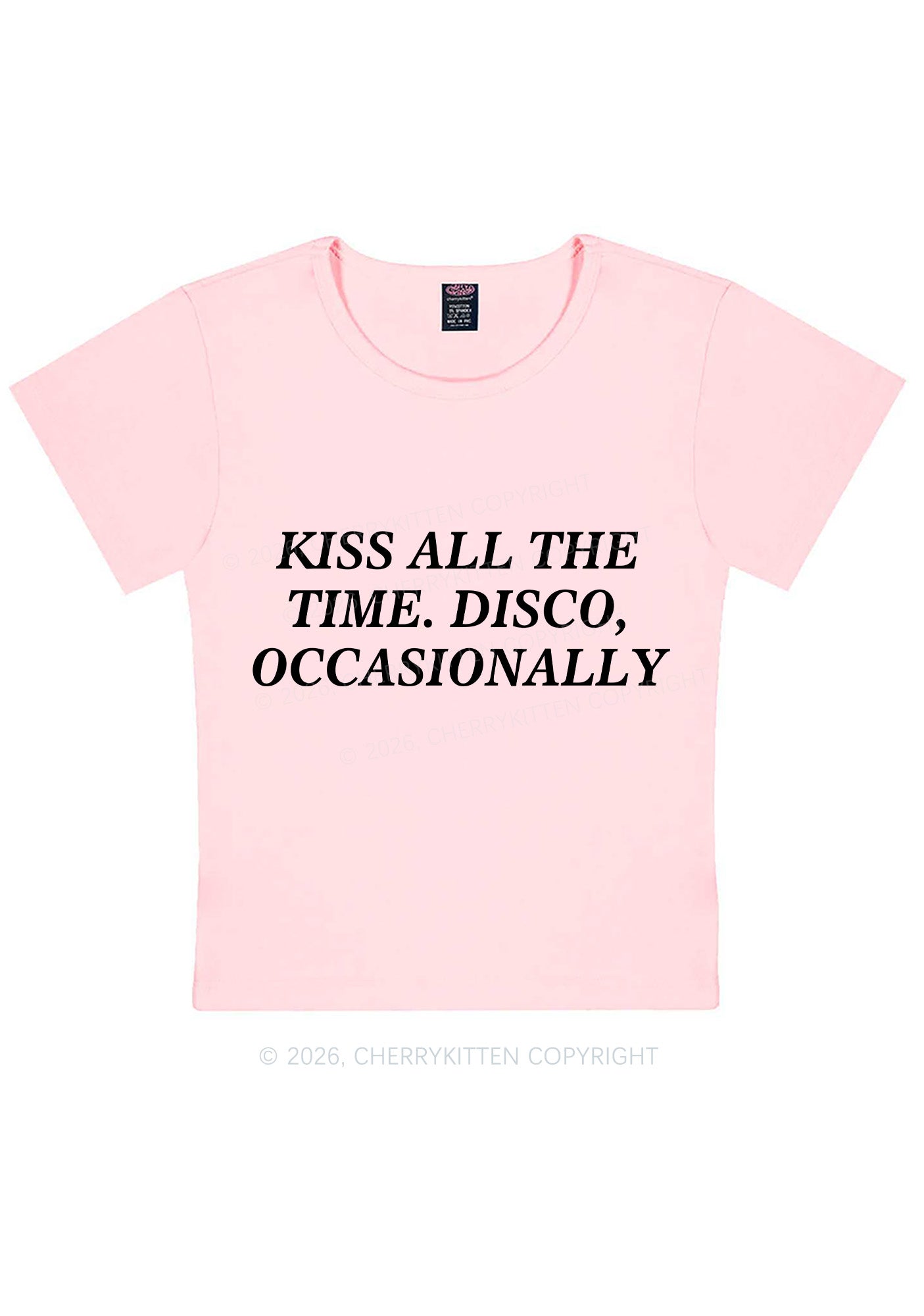 Kiss All The Time Y2K Baby Tee Cherrykitten