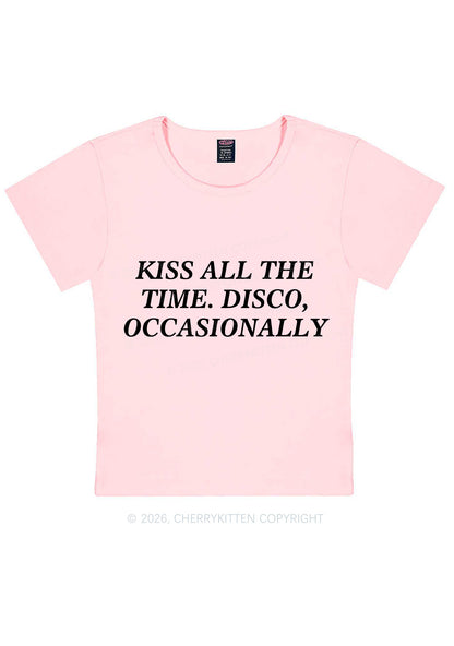 Kiss All The Time Y2K Baby Tee Cherrykitten