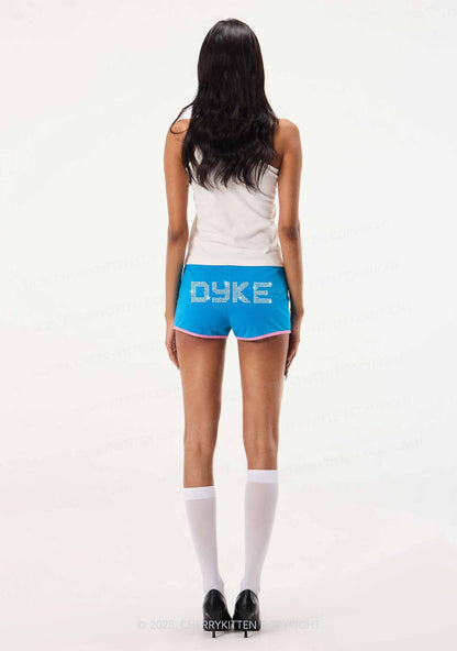 Rhinestone Dyke Pride Y2K Booty Shorts Cherrykitten