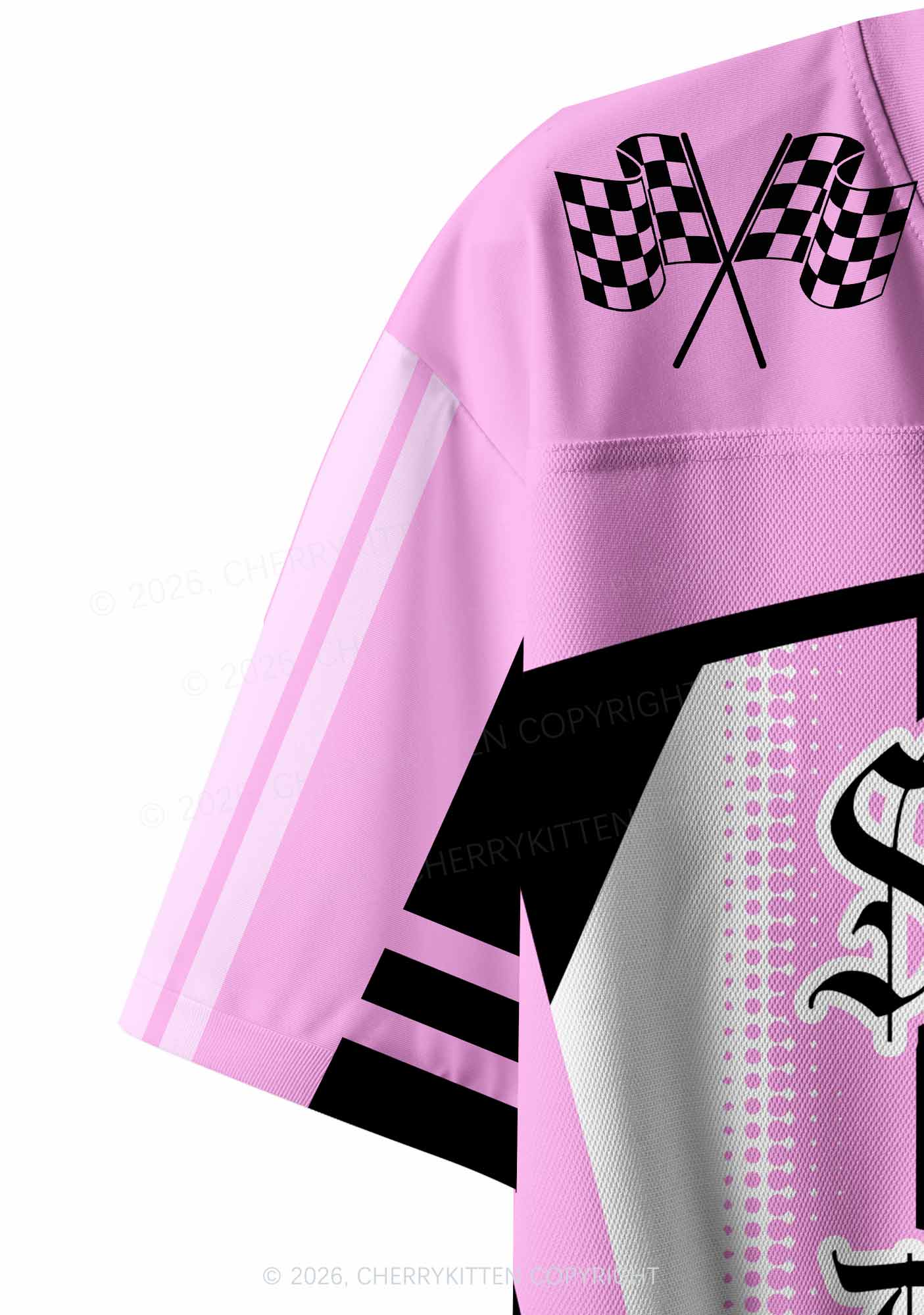 Pink Save Horse Ride Masc Pride Y2K Crop Sport Jersey Shirts Cherrykitten
