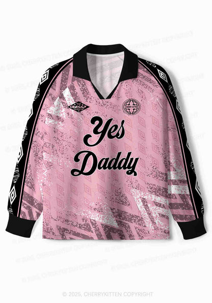 Custom Pink Yes Daddy Y2K Sport Long Sleeve Jersey Shirts Cherrykitten