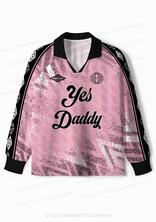Custom Pink Yes Daddy Y2K Sport Long Sleeve Jersey Shirts Cherrykitten