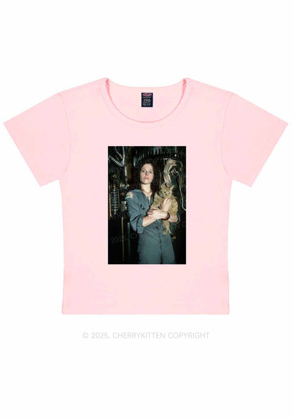 Halloween Space Lady Cat Y2K Baby Tee Cherrykitten