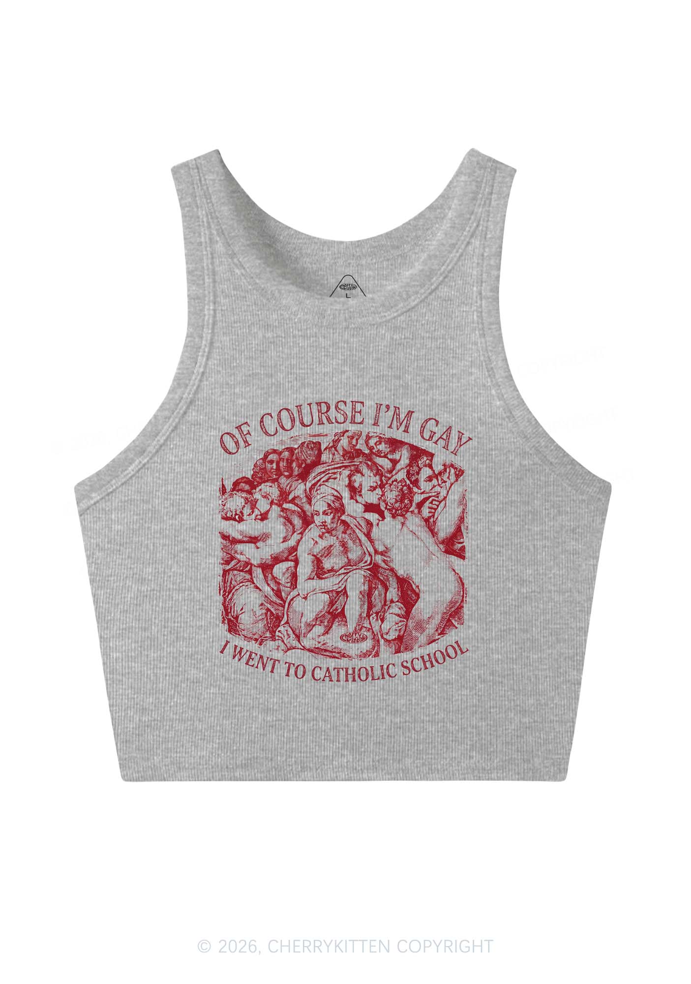 Of Course Im Gay l Pride Y2K Crop Tank Top Cherrykitten