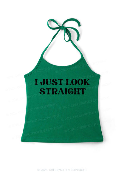 I Just Look Straight Pride Y2K Halter Neck Cami Cherrykitten