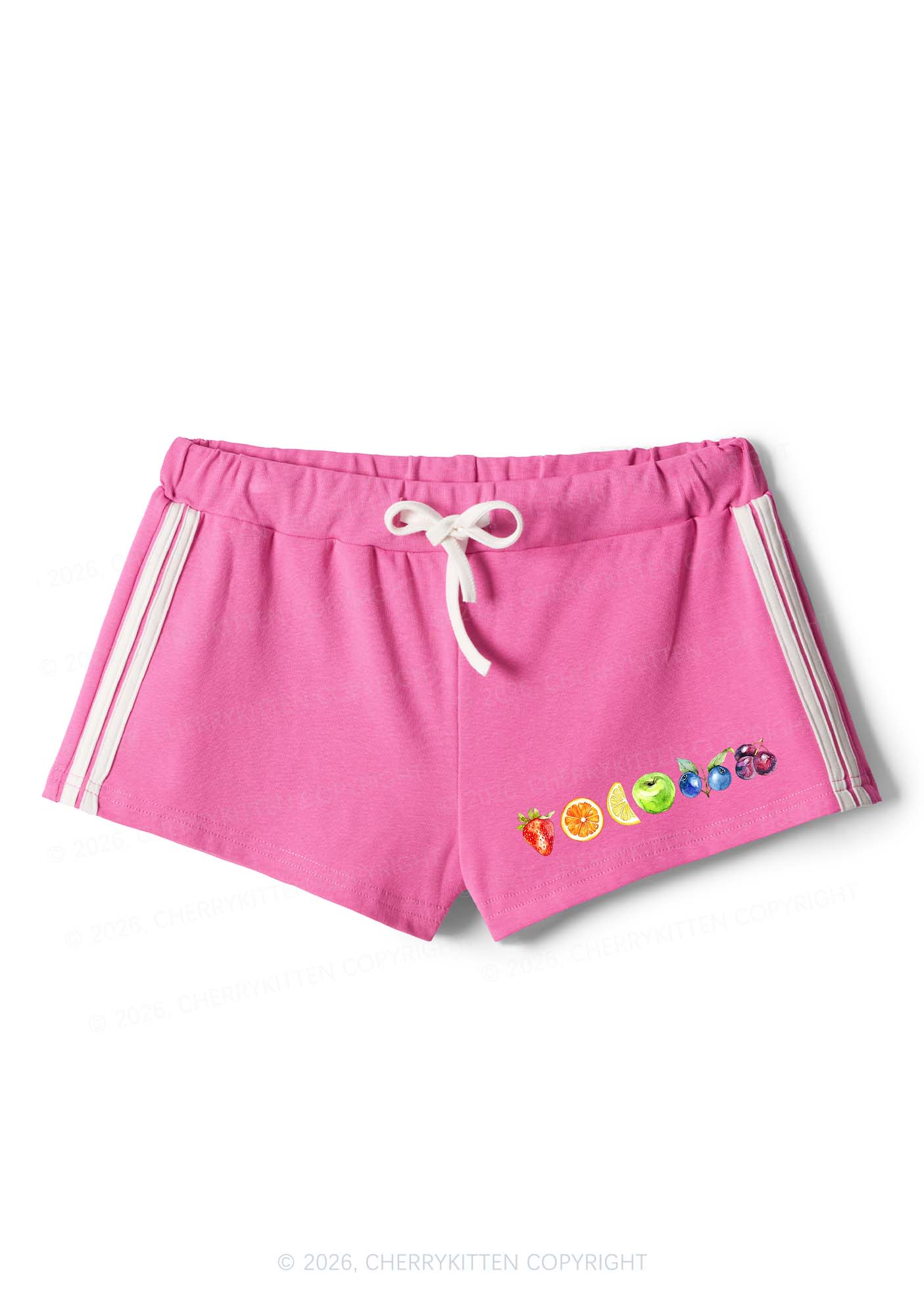 Six Fruity Pride Y2K Drawstring Mini Shorts Cherrykitten