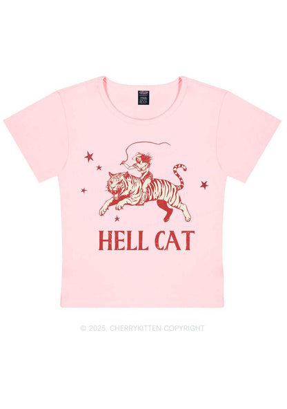 Cowgirl Hell Cat Y2K Baby Tee Cherrykitten