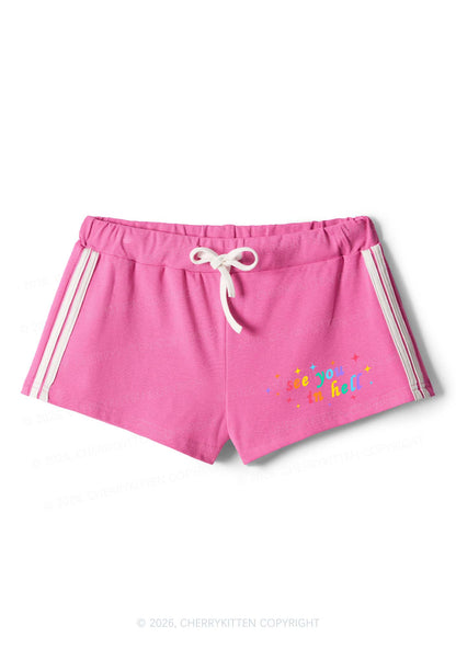 See You In Hell Pride Y2K Drawstring Mini Shorts Cherrykitten
